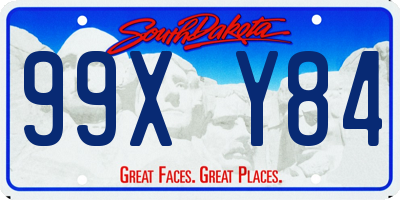 SD license plate 99XY84