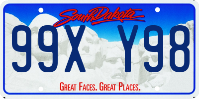 SD license plate 99XY98