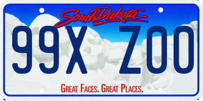 SD license plate 99XZ00