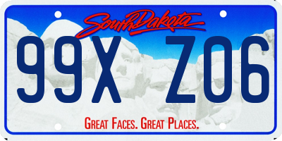 SD license plate 99XZ06