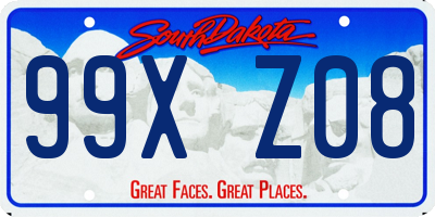 SD license plate 99XZ08
