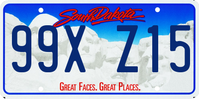 SD license plate 99XZ15