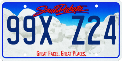 SD license plate 99XZ24