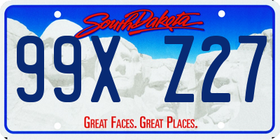 SD license plate 99XZ27
