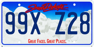 SD license plate 99XZ28