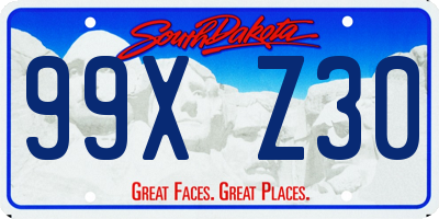 SD license plate 99XZ30