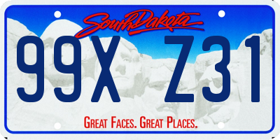 SD license plate 99XZ31
