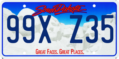 SD license plate 99XZ35