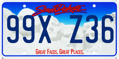 SD license plate 99XZ36
