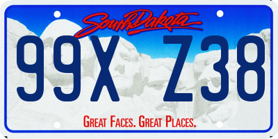 SD license plate 99XZ38