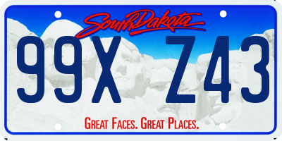 SD license plate 99XZ43
