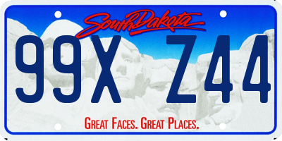 SD license plate 99XZ44