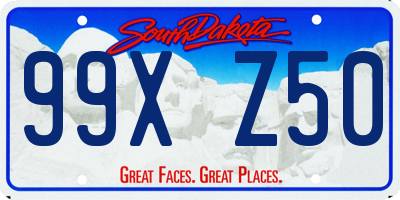 SD license plate 99XZ50