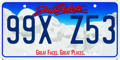 SD license plate 99XZ53