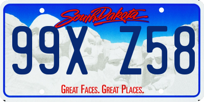 SD license plate 99XZ58