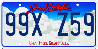 SD license plate 99XZ59
