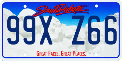 SD license plate 99XZ66