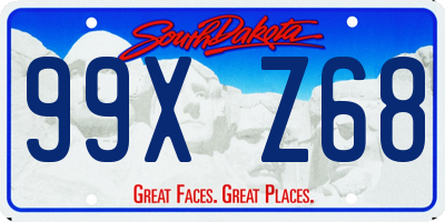 SD license plate 99XZ68