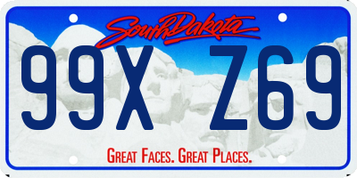 SD license plate 99XZ69