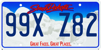 SD license plate 99XZ82