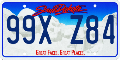 SD license plate 99XZ84