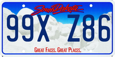 SD license plate 99XZ86