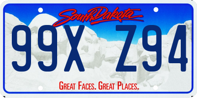 SD license plate 99XZ94