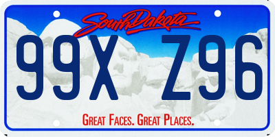 SD license plate 99XZ96