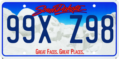 SD license plate 99XZ98