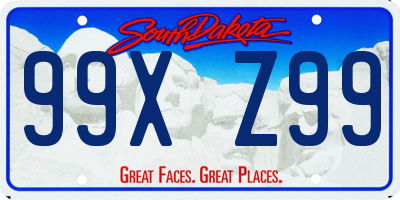 SD license plate 99XZ99