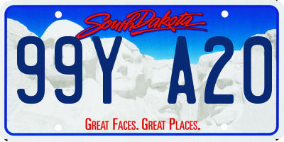 SD license plate 99YA20