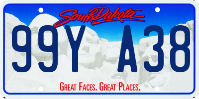 SD license plate 99YA38