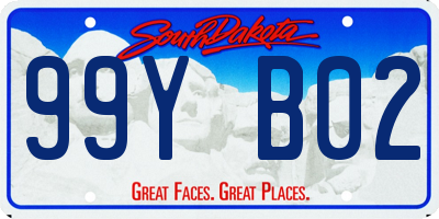SD license plate 99YB02