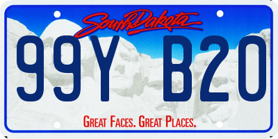 SD license plate 99YB20