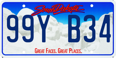 SD license plate 99YB34