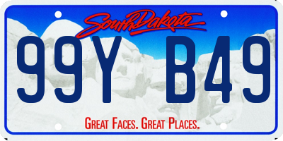 SD license plate 99YB49