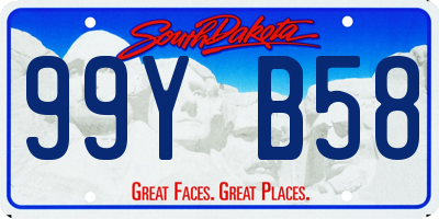 SD license plate 99YB58