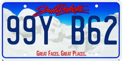 SD license plate 99YB62