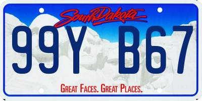 SD license plate 99YB67