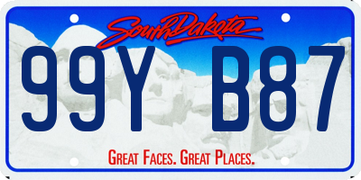 SD license plate 99YB87