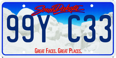 SD license plate 99YC33