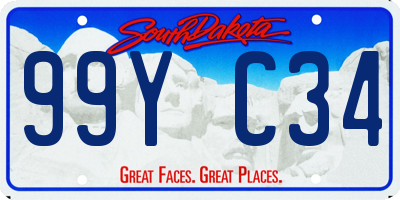 SD license plate 99YC34