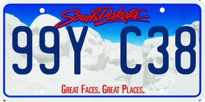 SD license plate 99YC38