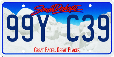SD license plate 99YC39