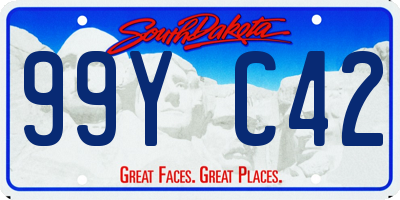 SD license plate 99YC42