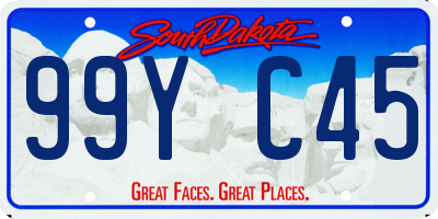 SD license plate 99YC45