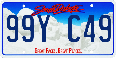 SD license plate 99YC49