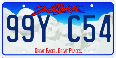 SD license plate 99YC54