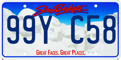 SD license plate 99YC58
