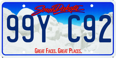 SD license plate 99YC92